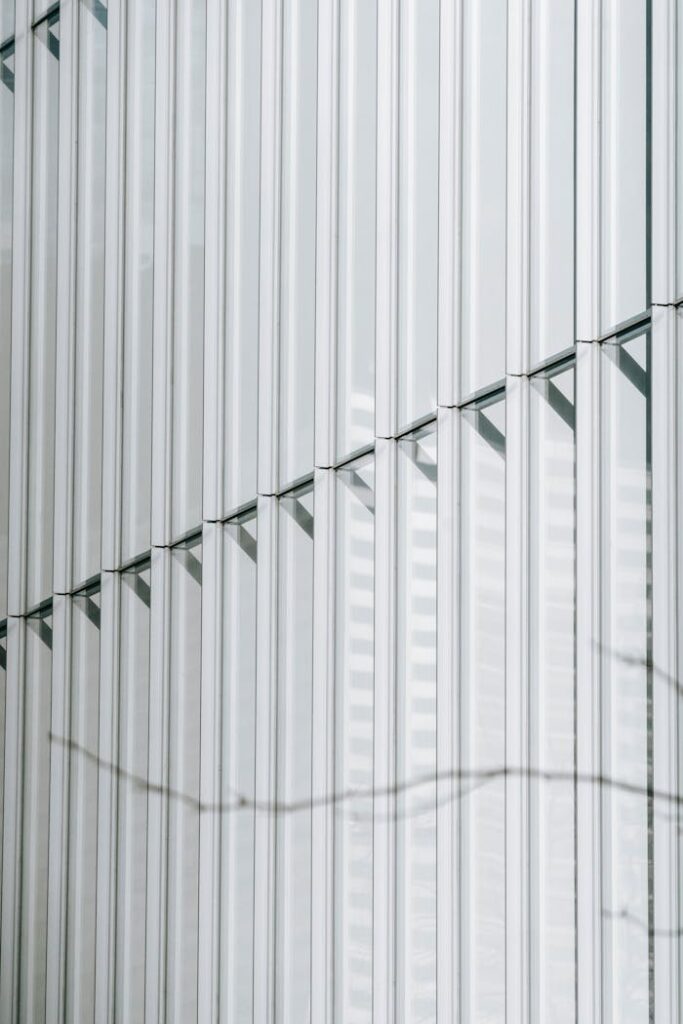 White metal wall with shadow from branch